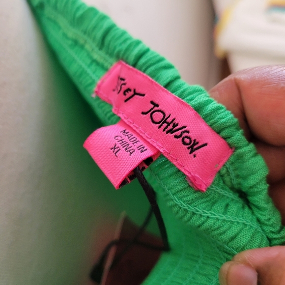 Betsey Johnson Tube Top Shirred Ruffle Mini Dress / Size XL - Picture 5 of 6